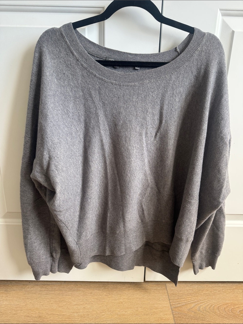 VINCE Women's Gray Casual Crewneck Sweater